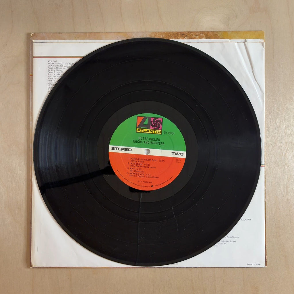 Bette Midler – Thighs And Whispers – record label
