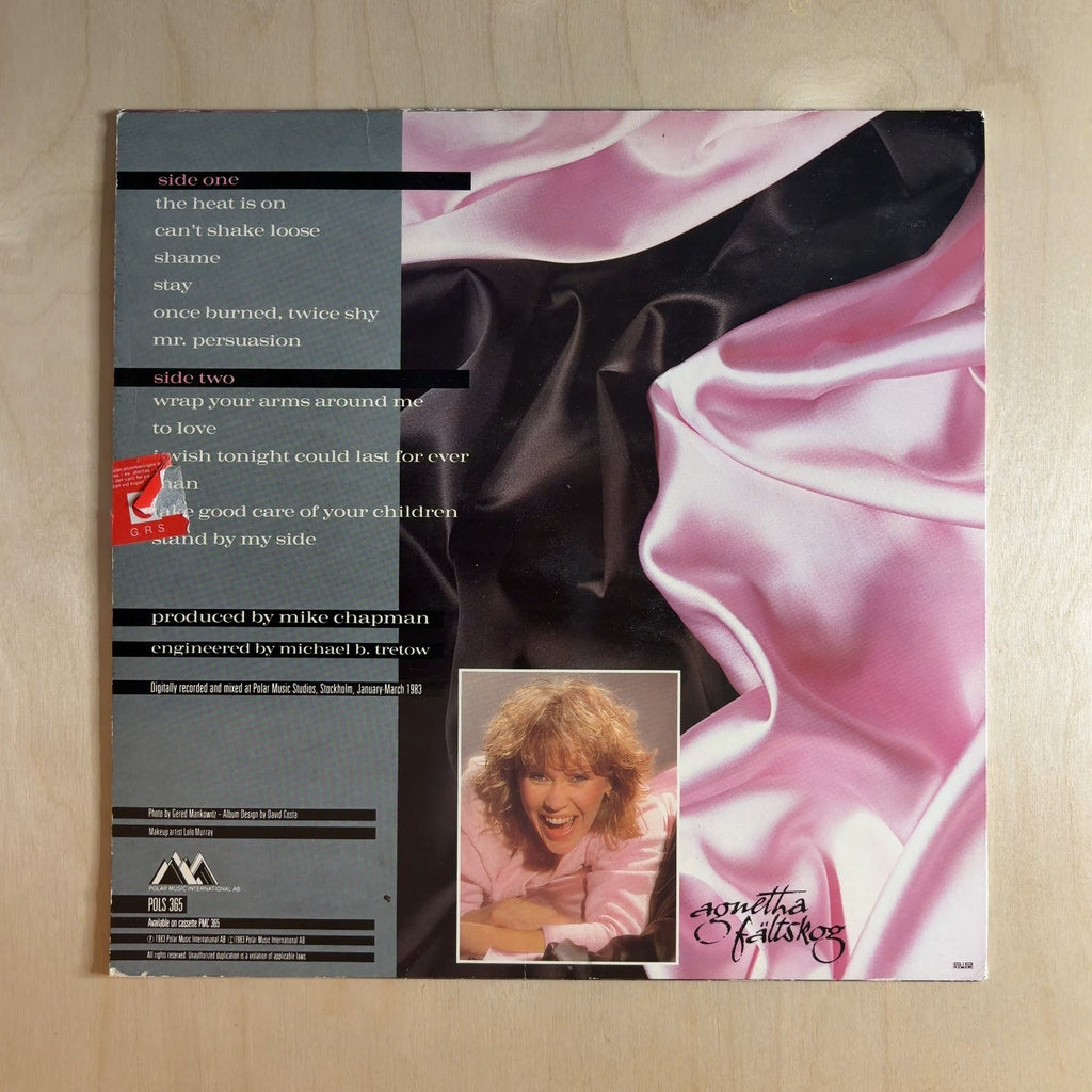 Agnetha Fältskog – Wrap Your Arms Around Me – back cover