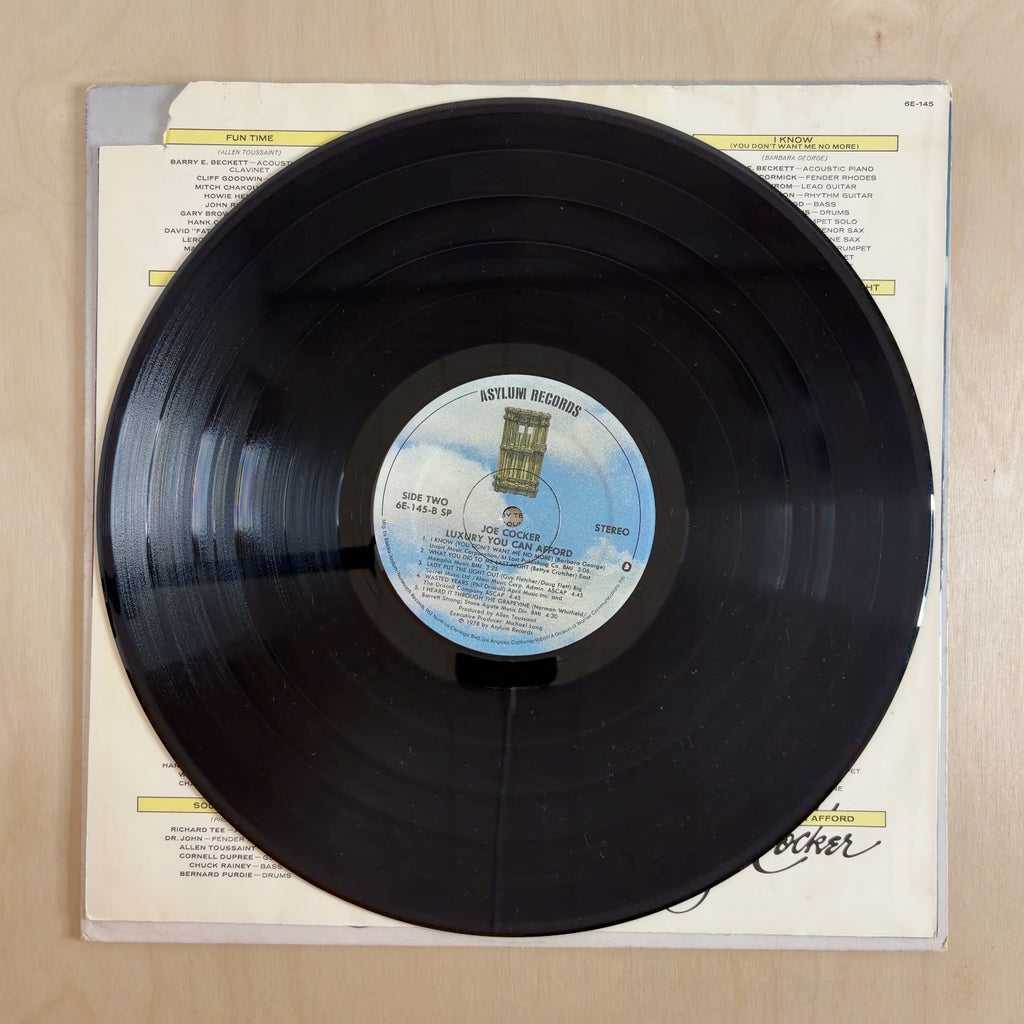 Joe Cocker – Luxury You Can Afford – record label