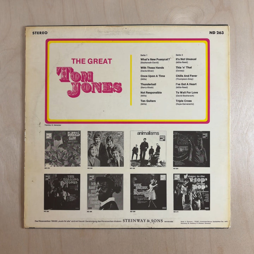 Tom Jones – The Great Tom Jones – back cover