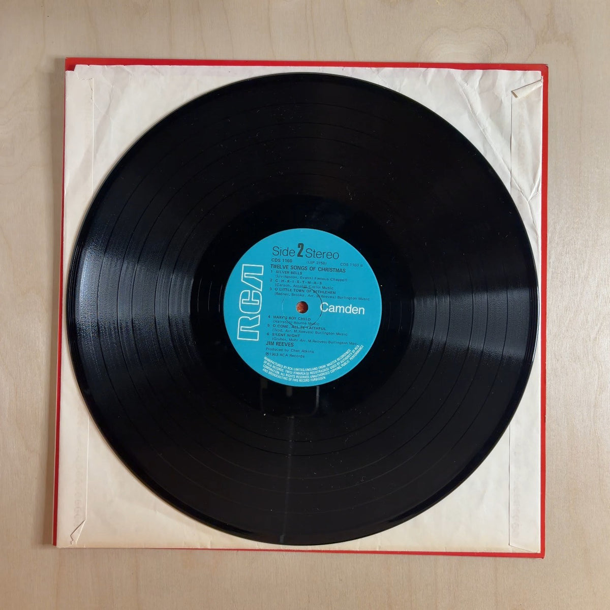 Jim Reeves – 12 Songs Of Christmas – record label
