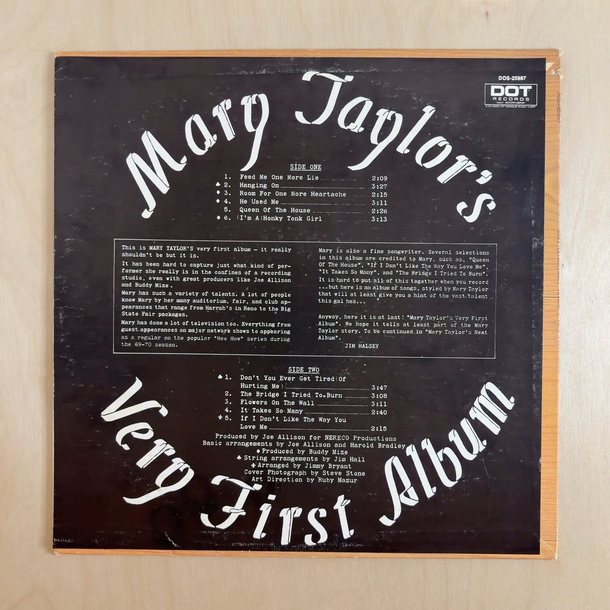 Mary Taylor – Mary Taylor's Very First Album – back cover