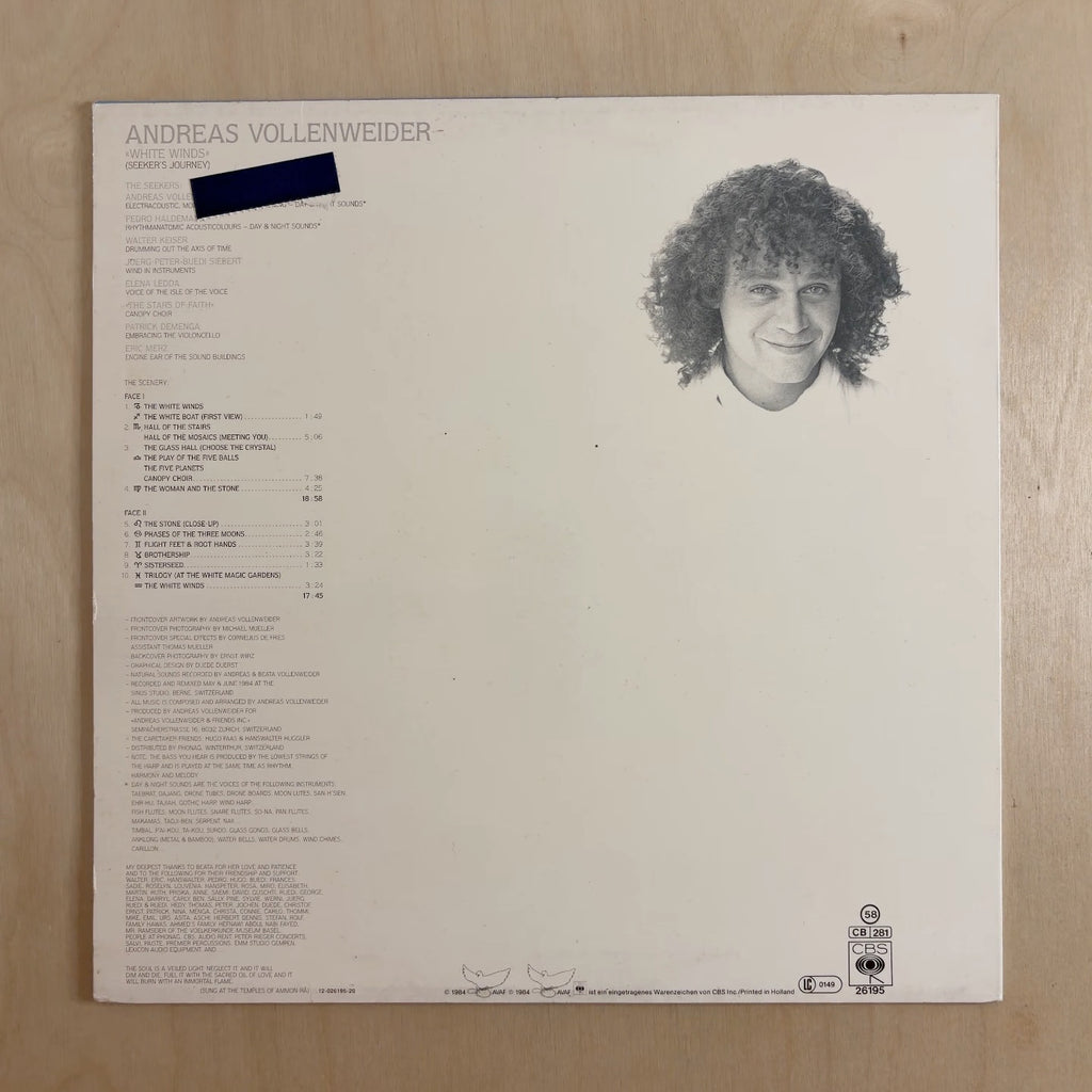 Andreas Vollenweider – White Winds (Seeker's Journey) – back cover