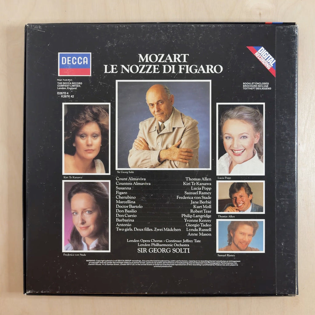 Wolfgang Amadeus Mozart, Georg Solti, London Philharmonic Orchestra – Le Nozze Di Figaro – back cover