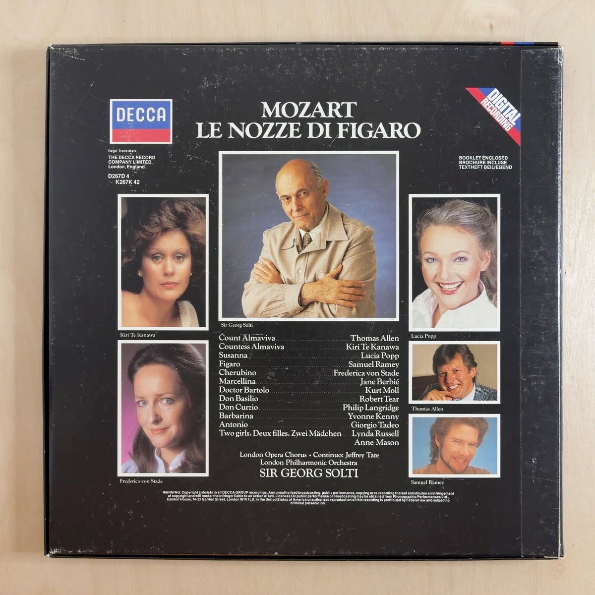 Wolfgang Amadeus Mozart, Georg Solti, London Philharmonic Orchestra – Le Nozze Di Figaro – back cover