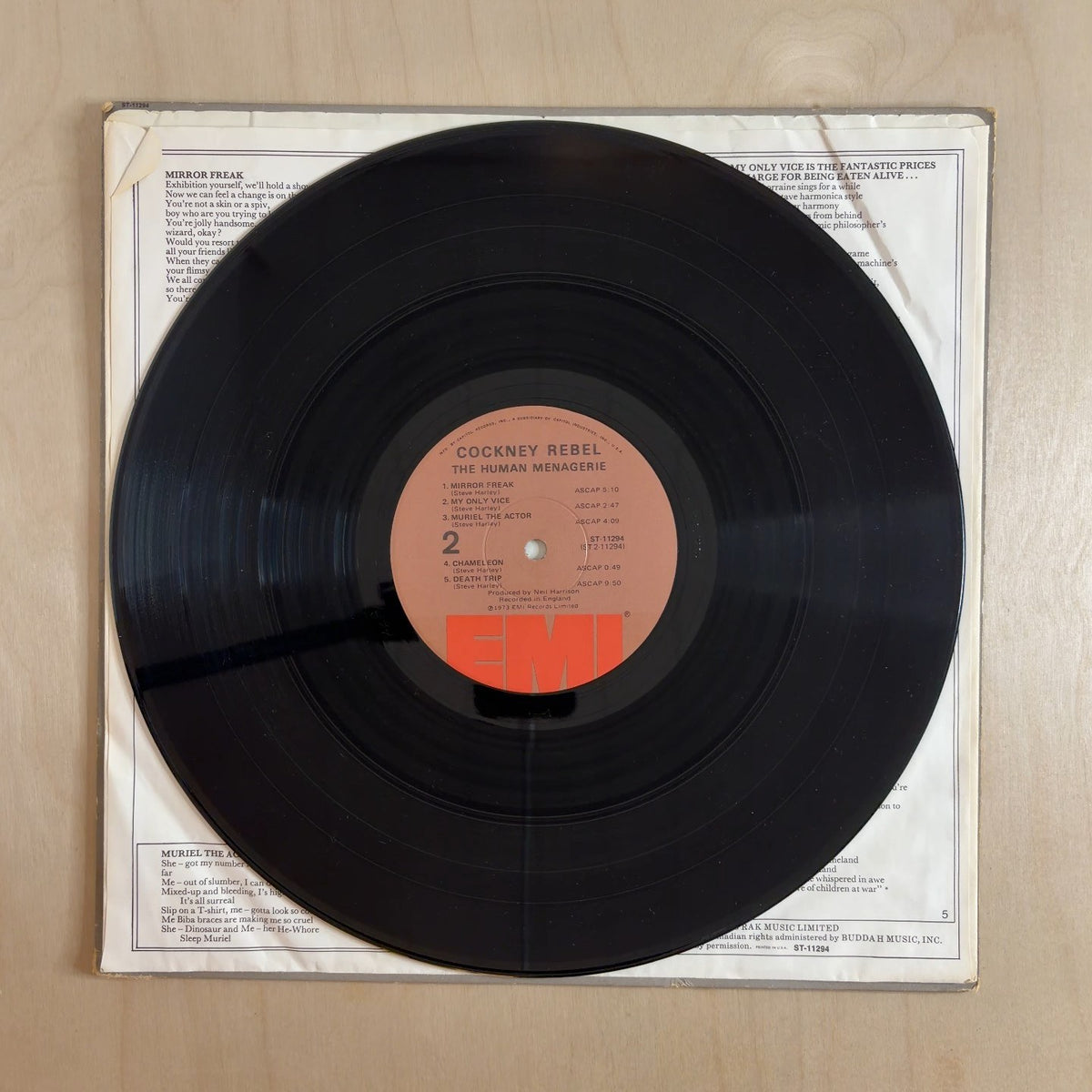 Cockney Rebel – The Human Menagerie – record label