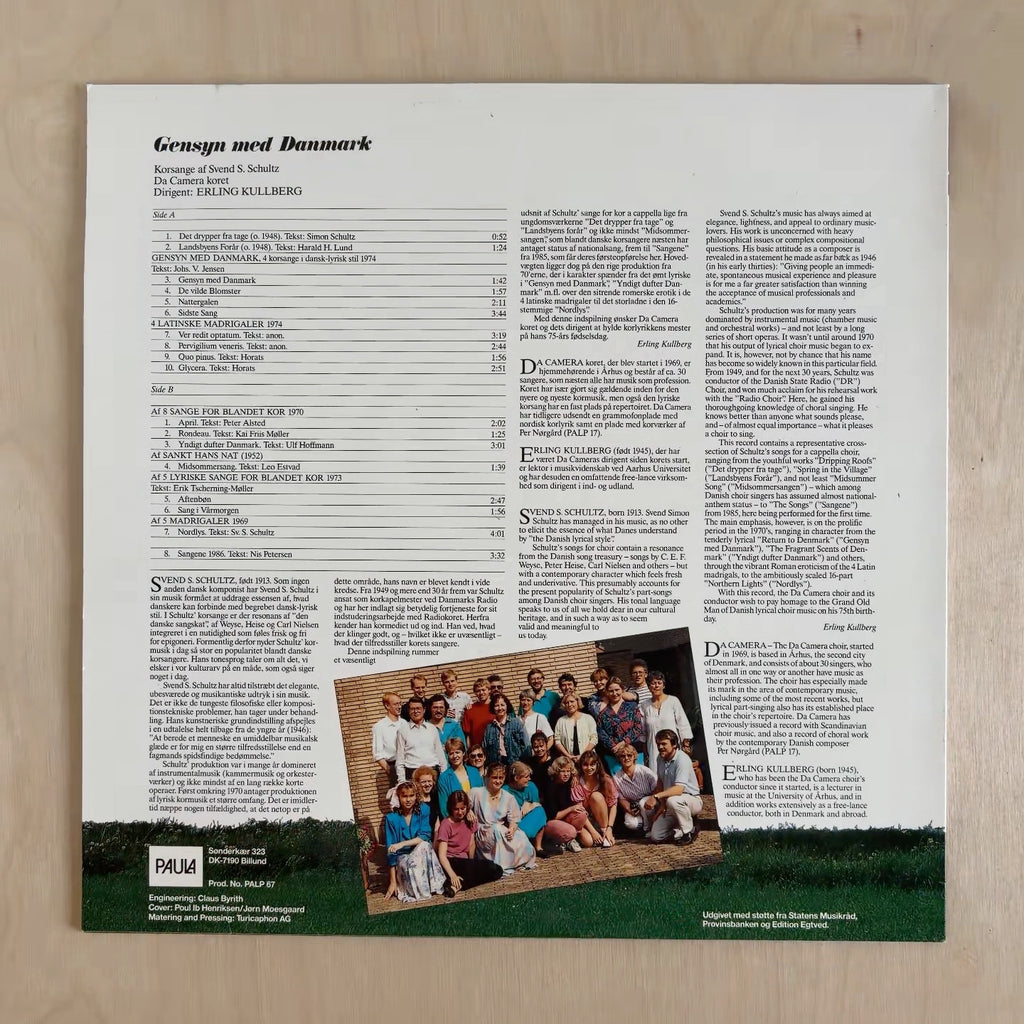 Da Camera-Koret – Gensyn Med Danmark - Korsange Af Svend S. Schultz – back cover