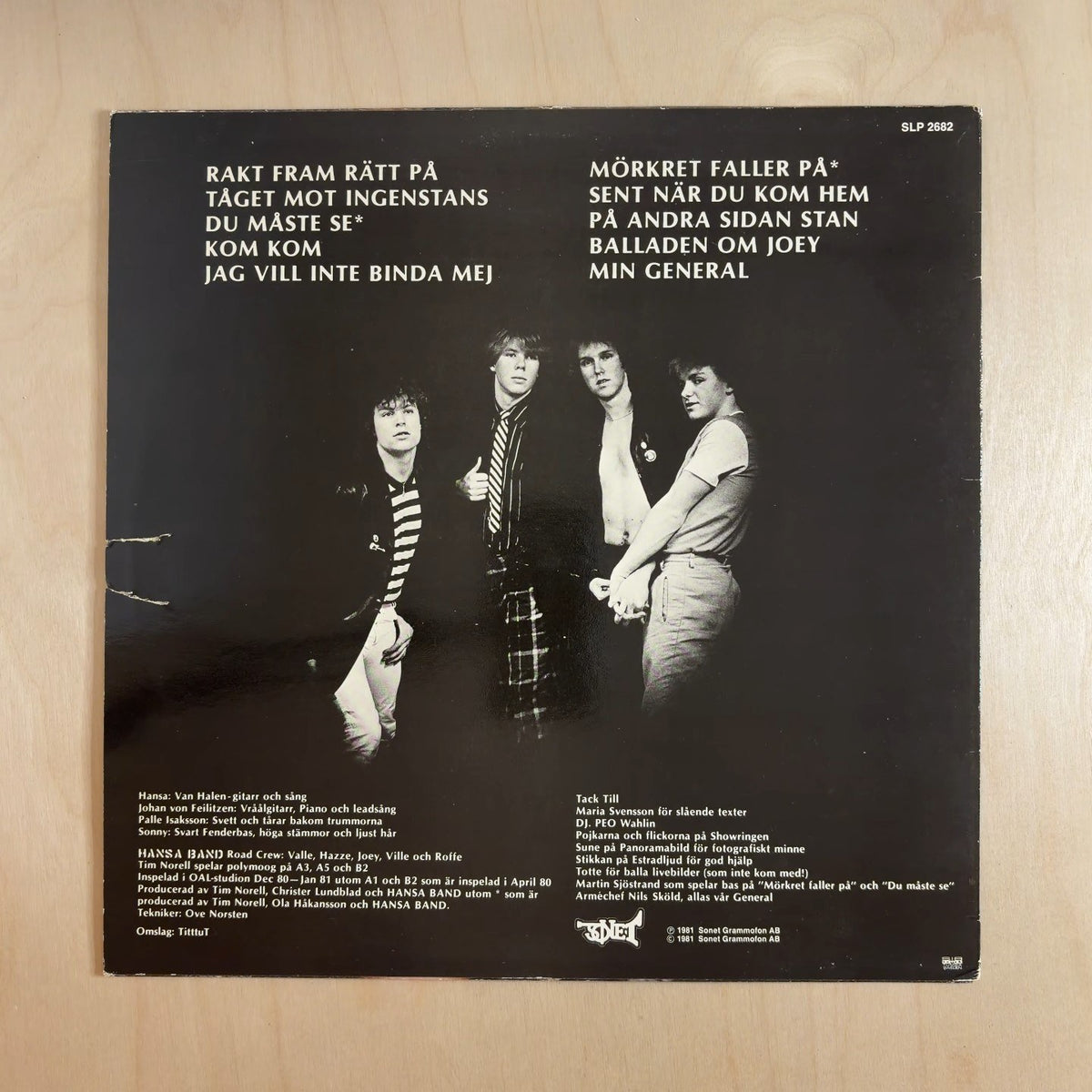 Hansa Band – Mörkret Faller På – back cover