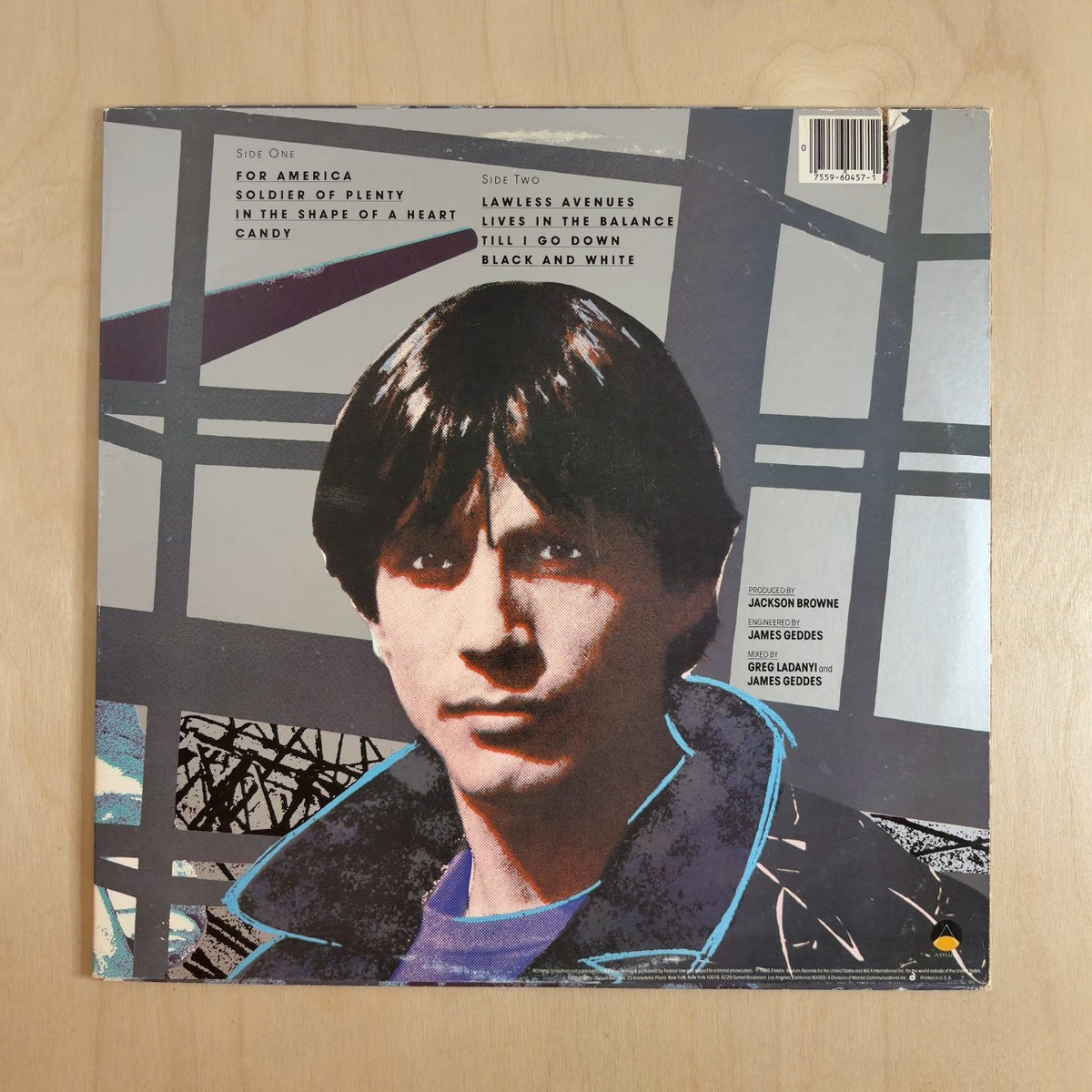 Jackson Browne – Lives In The Balance – back cover