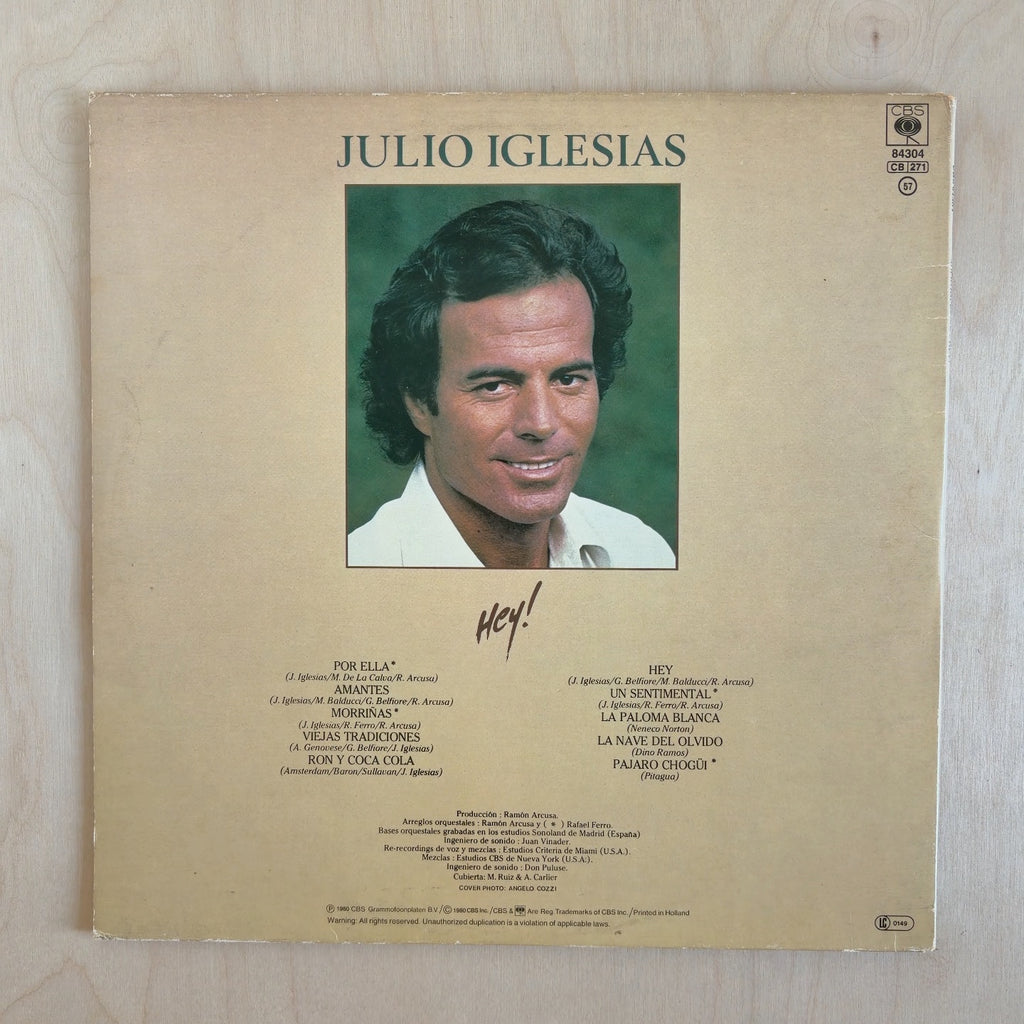 Julio Iglesias – Hey! – back cover