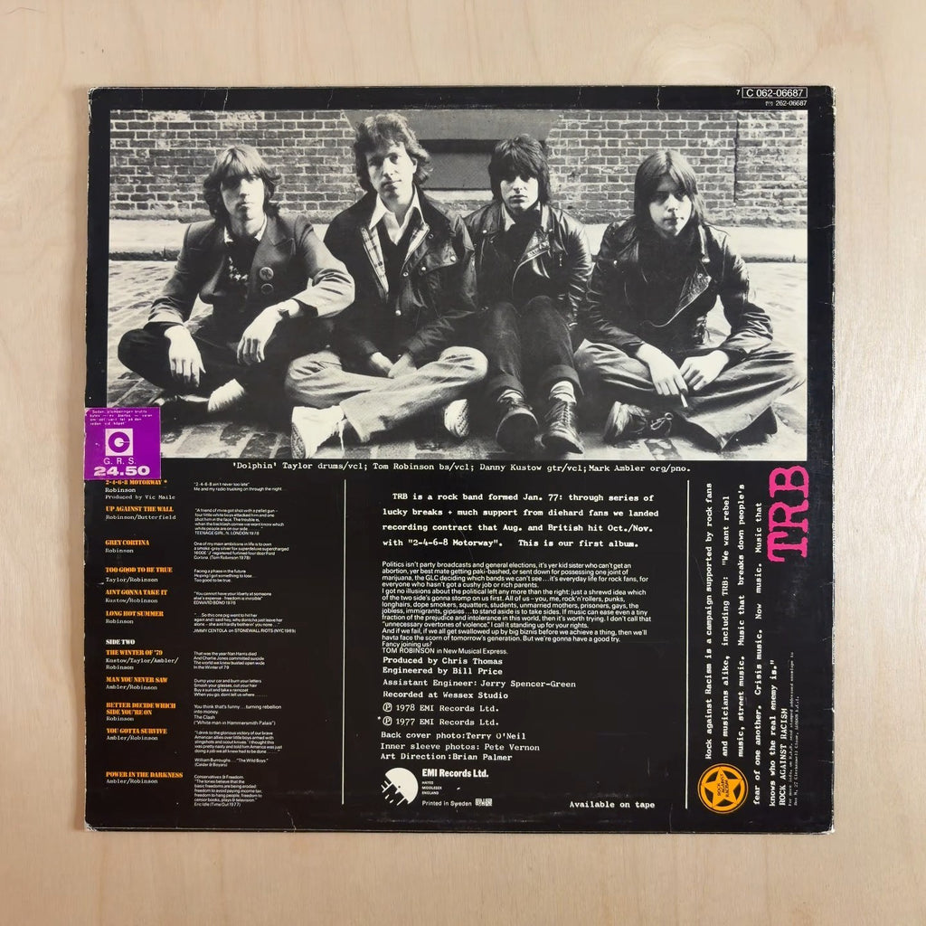 Tom Robinson Band – Power In The Darkness – back cover