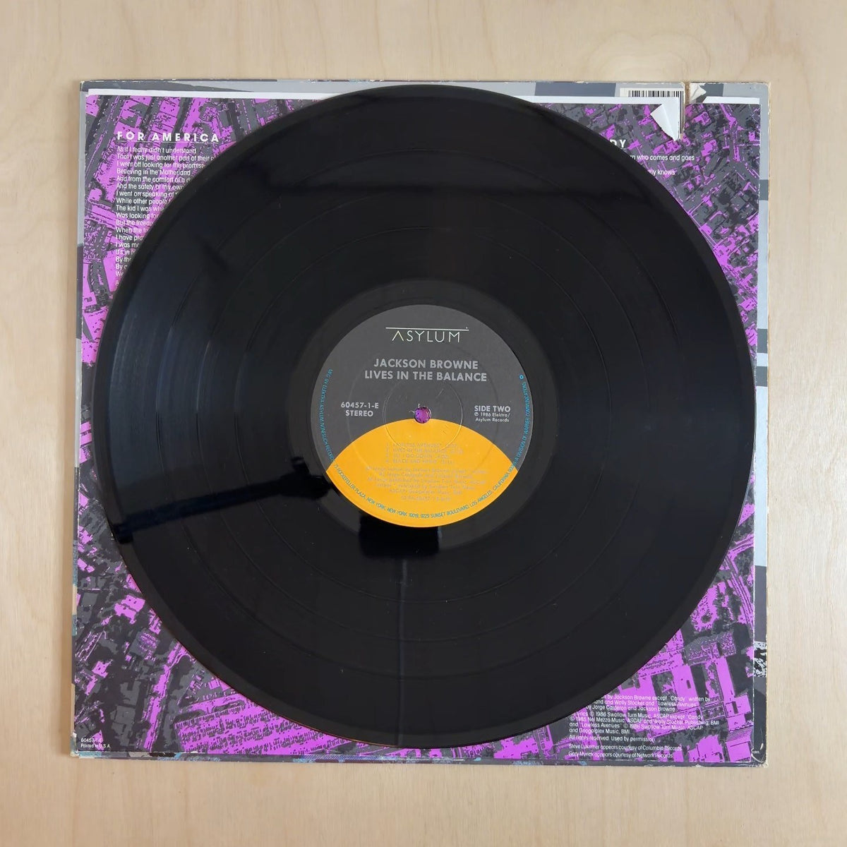 Jackson Browne – Lives In The Balance – record label