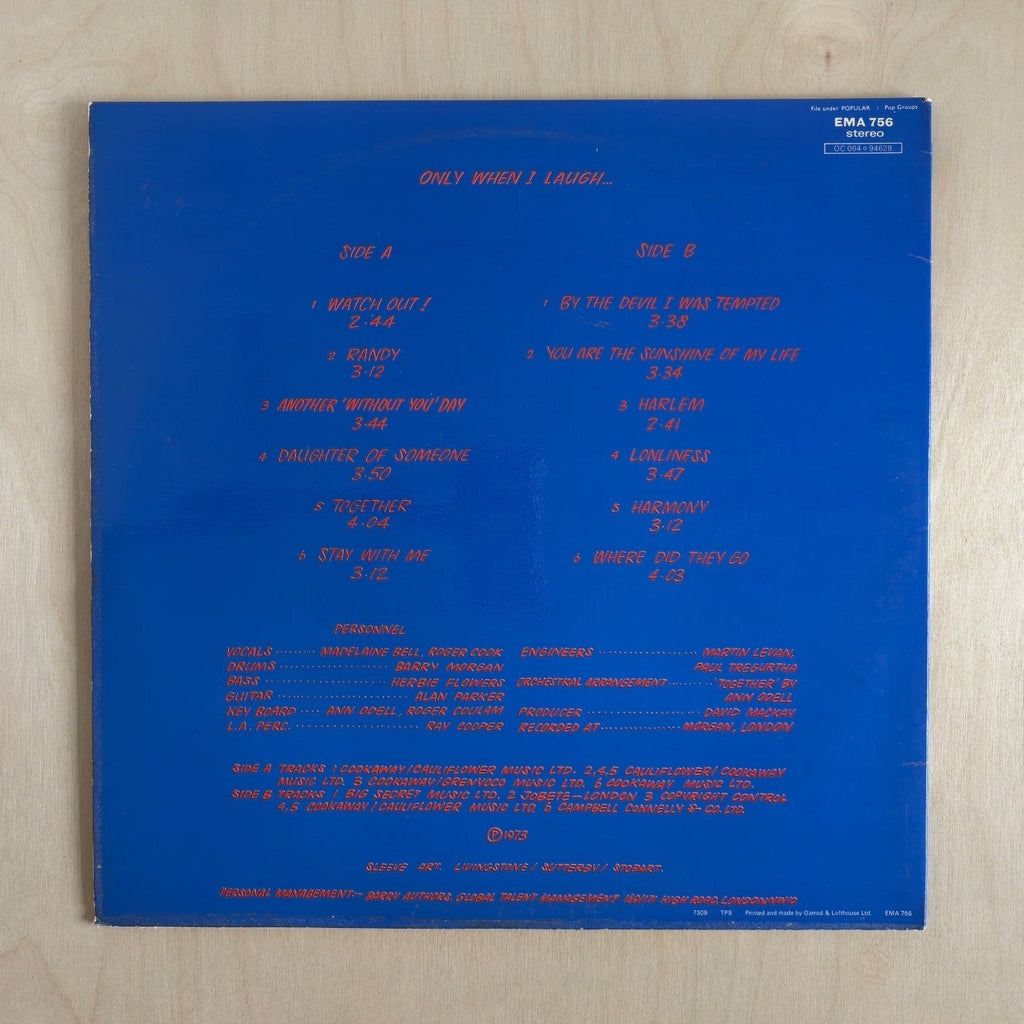 Blue Mink – Only When I Laugh – back cover