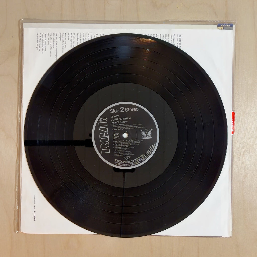 John Farnham – Age Of Reason – record label