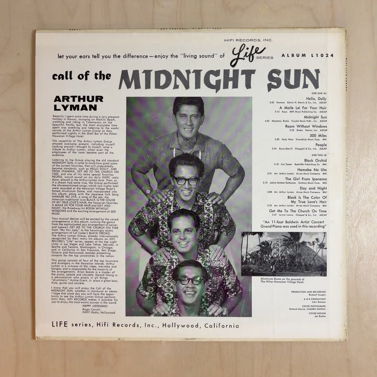 Arthur Lyman – Call Of The Midnight Sun – back cover