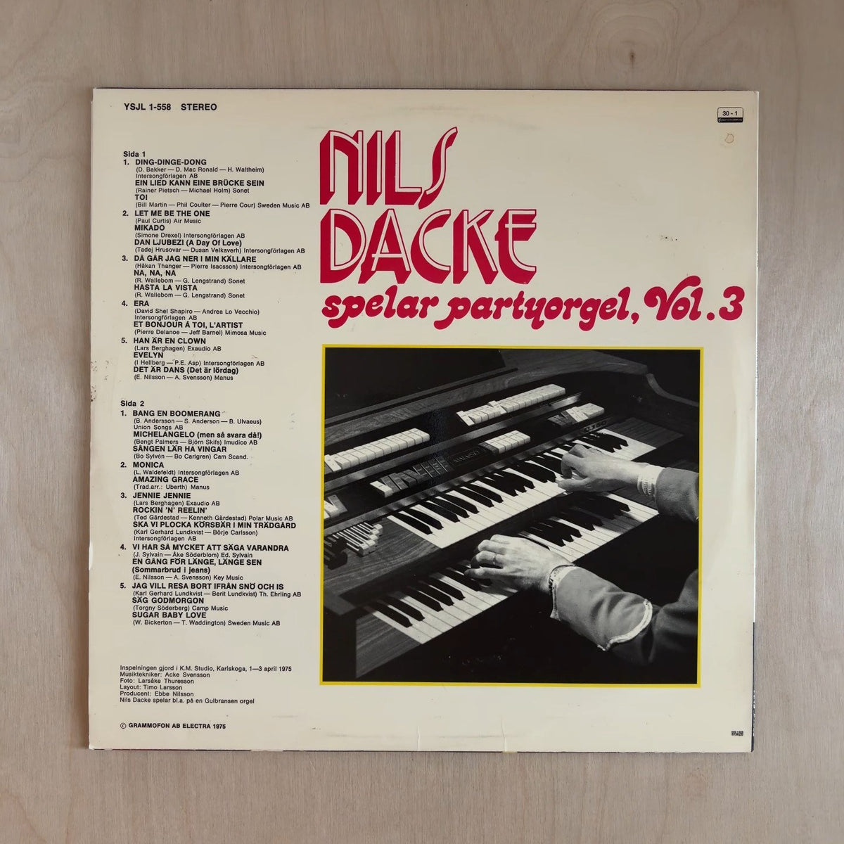 Nils Dacke – Nils Dacke Spelar Partyorgel Vol. 3 – back cover