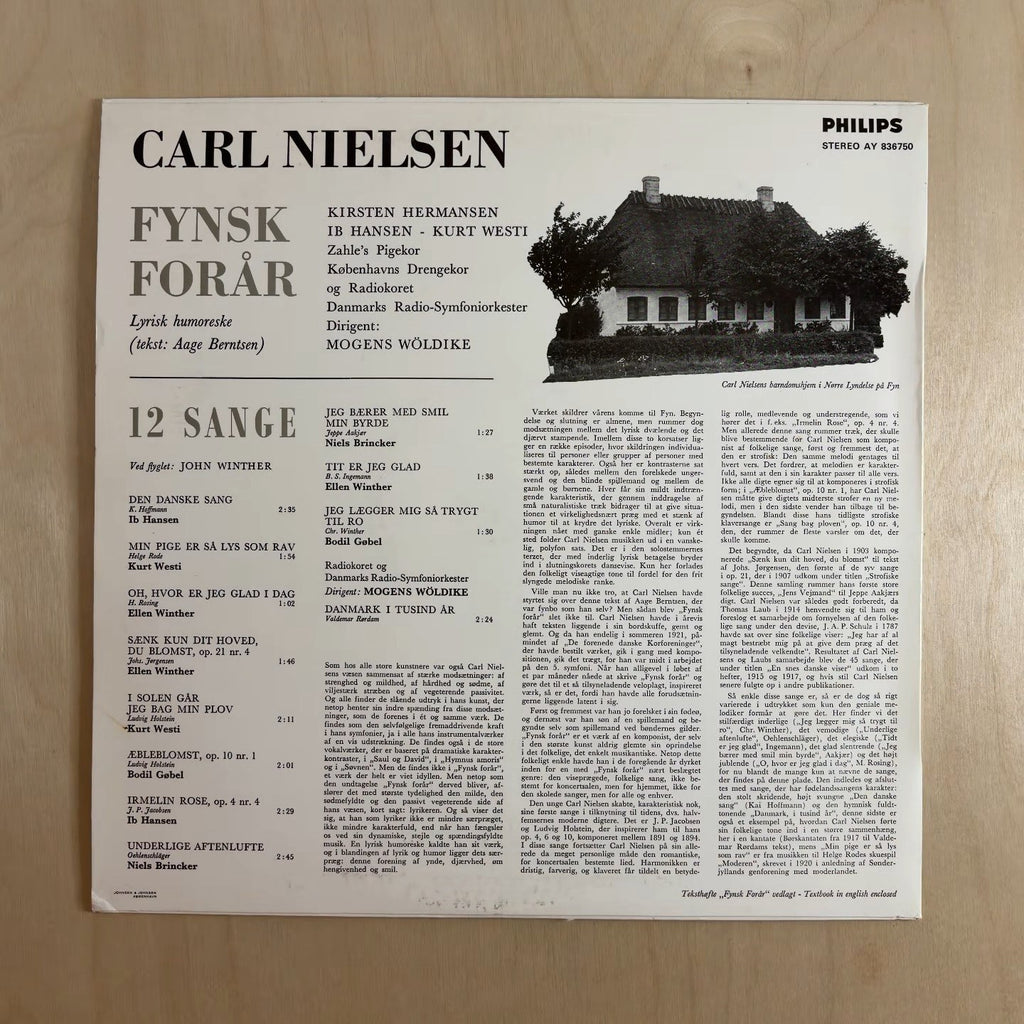 Various – Carl Nielsen -  Fynsk Forår (Lyrisk Humoreske Op. 42 & 12 Sange) – back cover