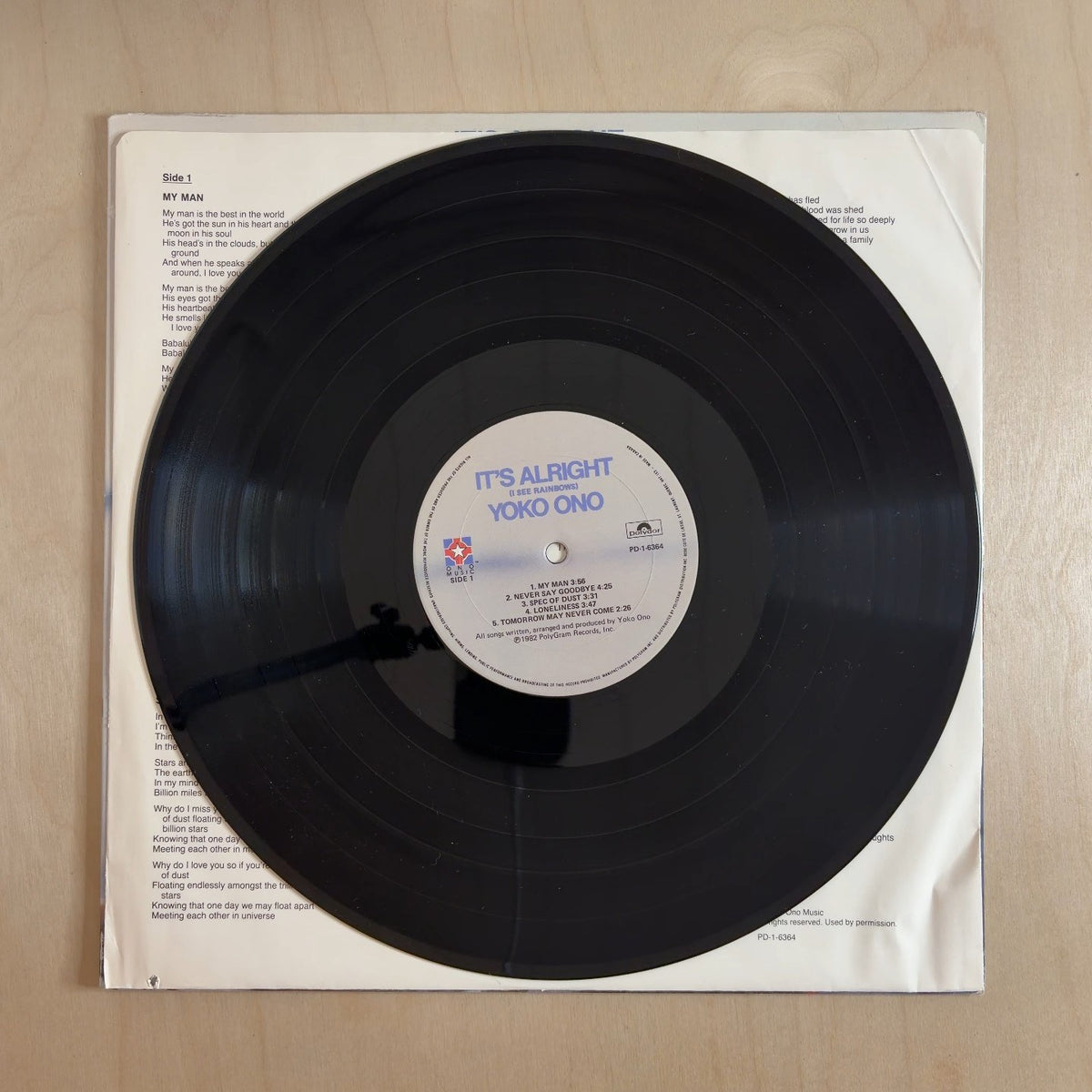 Yoko Ono – It's Alright (I See Rainbows) – record label