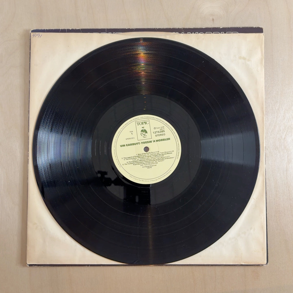 Vin Garbutt – Tossin' A Wobbler – record label