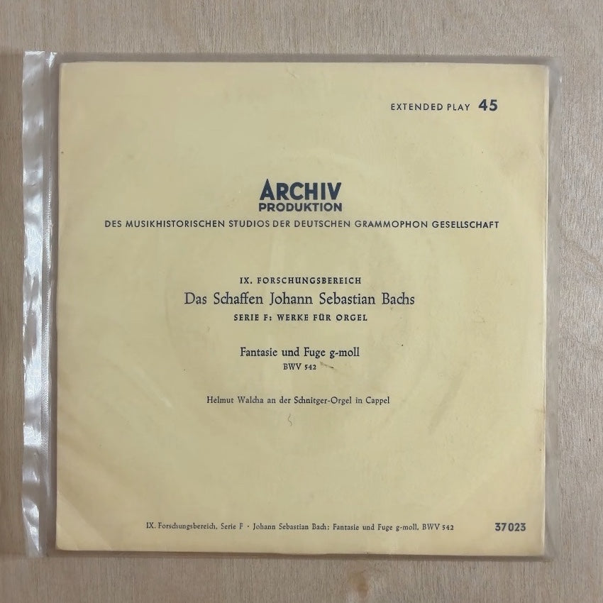 Johann Sebastian Bach, Helmut Walcha – Fantasie Und Fuge G-Moll, BWV 542 – front cover