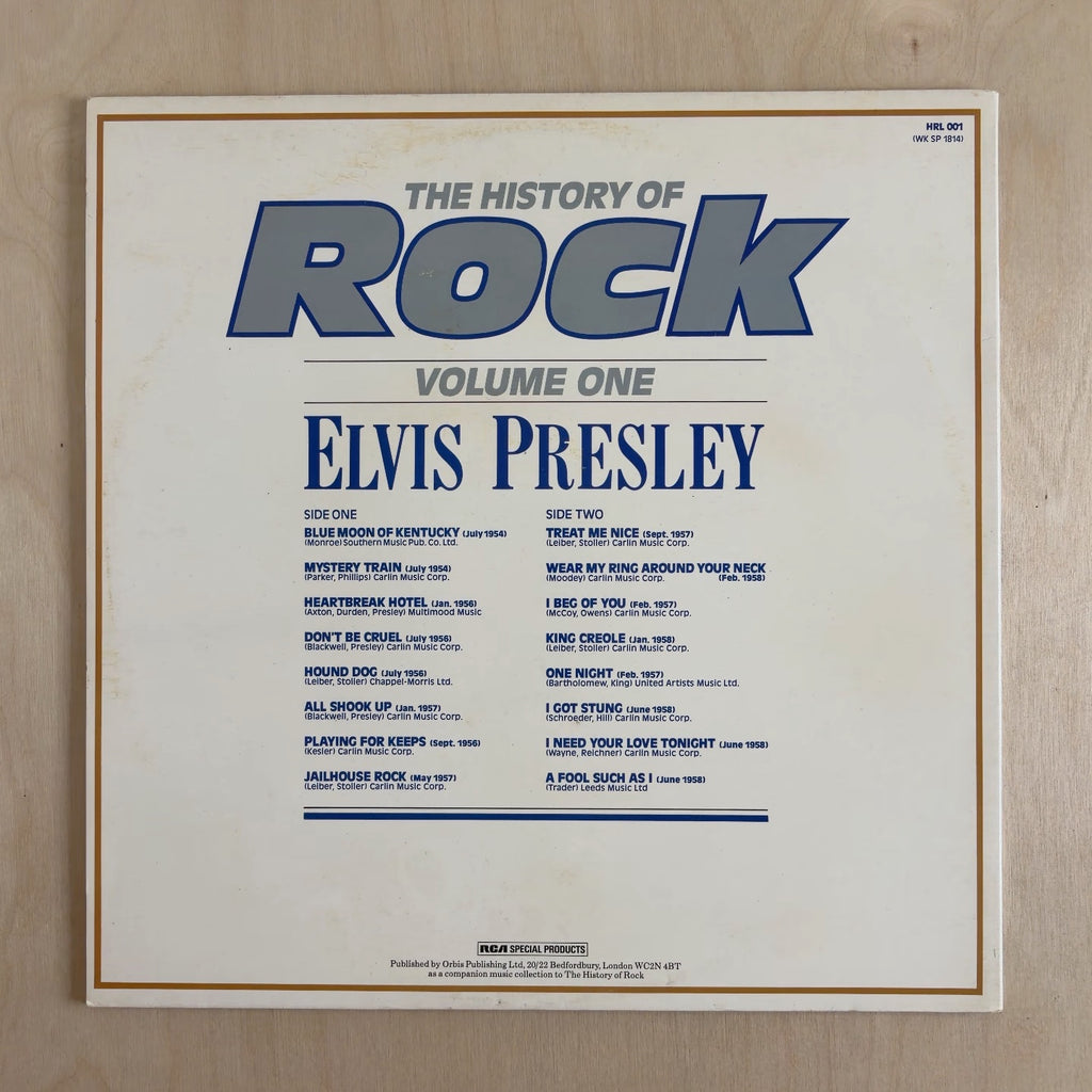 Elvis Presley – The History Of Rock (Volume One) – back cover