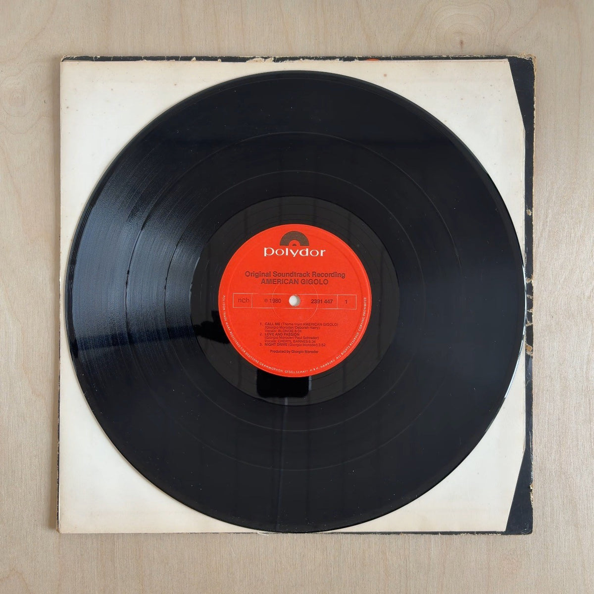 Giorgio Moroder – American Gigolo (Original Soundtrack Recording) – record label