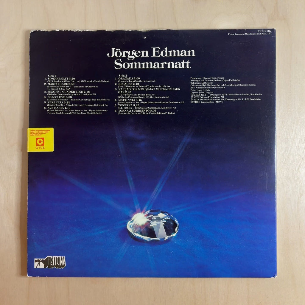 Jörgen Edman – Sommarnatt – back cover
