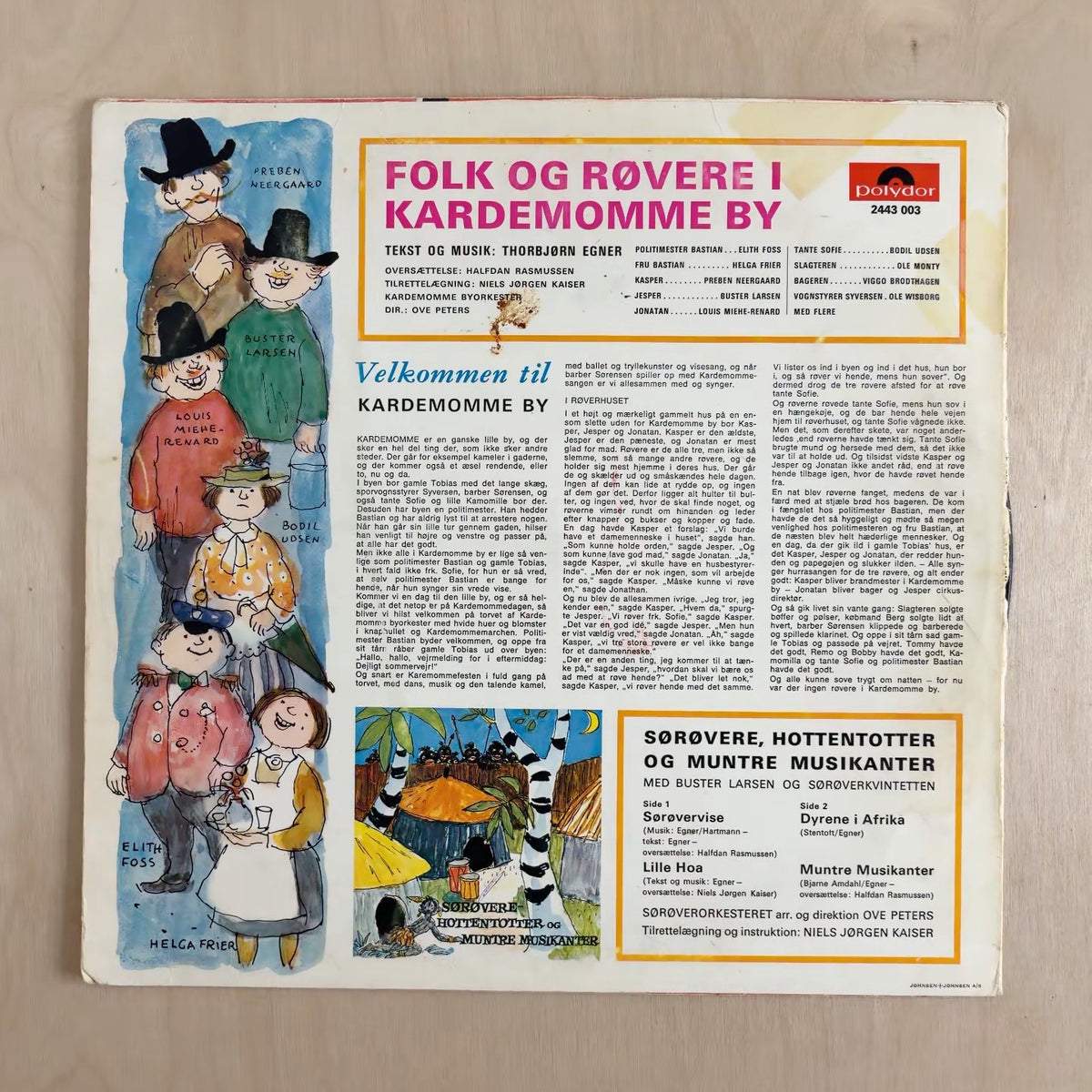 Various – Folk Og Røvere I Kardemomme By / Sørøvere, Hottentotter Og Muntre Musikanter – back cover