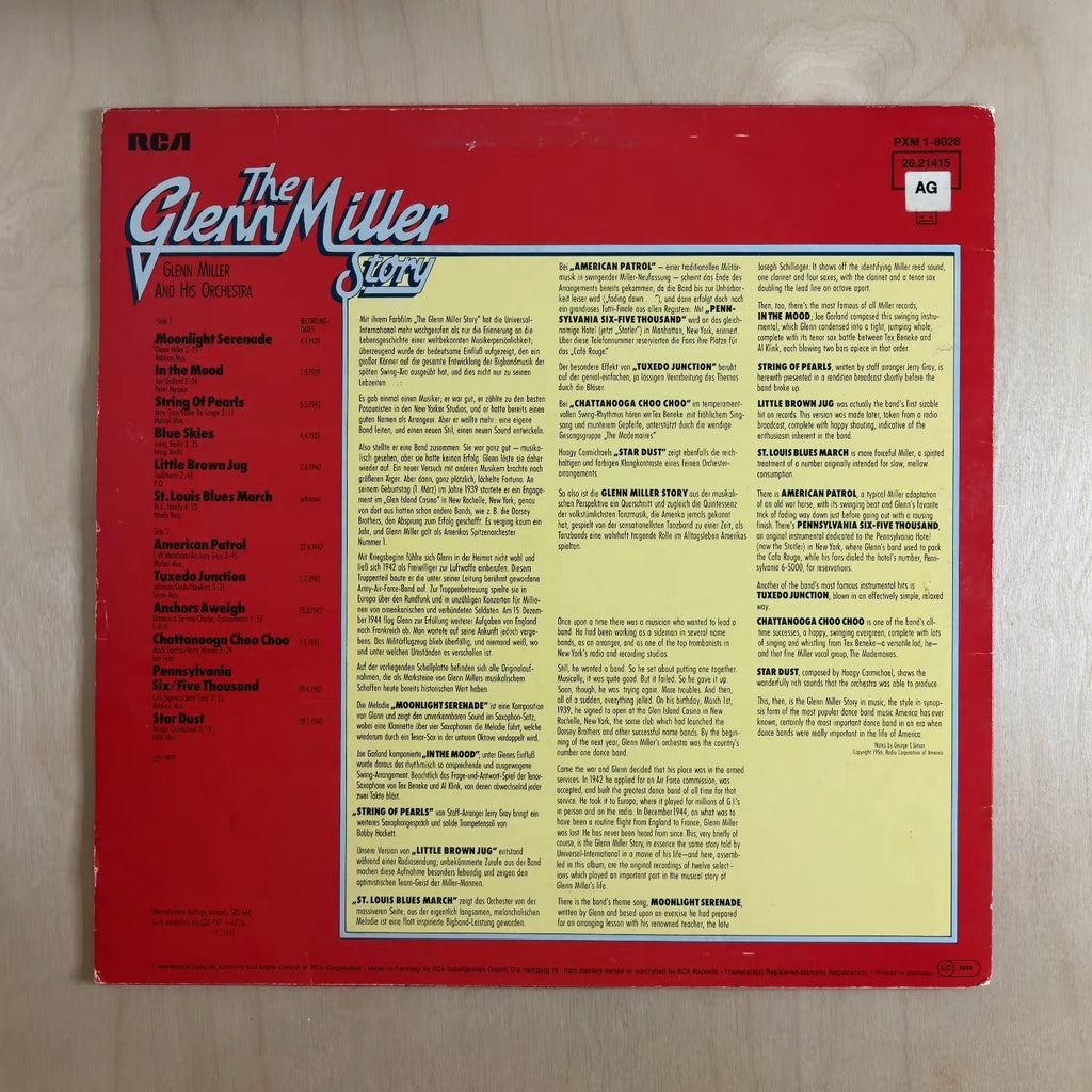 Glenn Miller And His Orchestra – The Glenn Miller Story – Volume 1 (The Original Recordings) – back cover