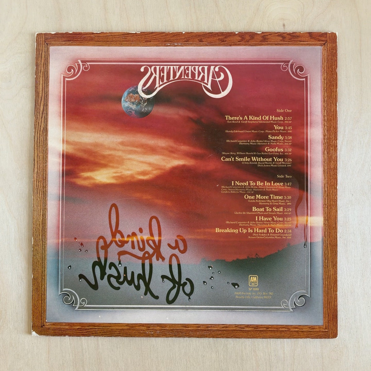 Carpenters – A Kind Of Hush – back cover