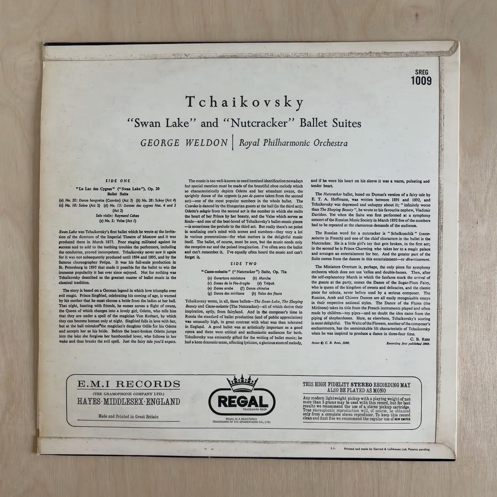 Pyotr Ilyich Tchaikovsky, Royal Philharmonic Orchestra, George Weldon – Nutcracker Suite, Swan Lake (Ballet Suite) – back cover