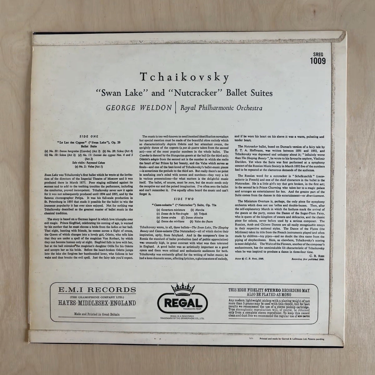 Pyotr Ilyich Tchaikovsky, Royal Philharmonic Orchestra, George Weldon – Nutcracker Suite, Swan Lake (Ballet Suite) – back cover