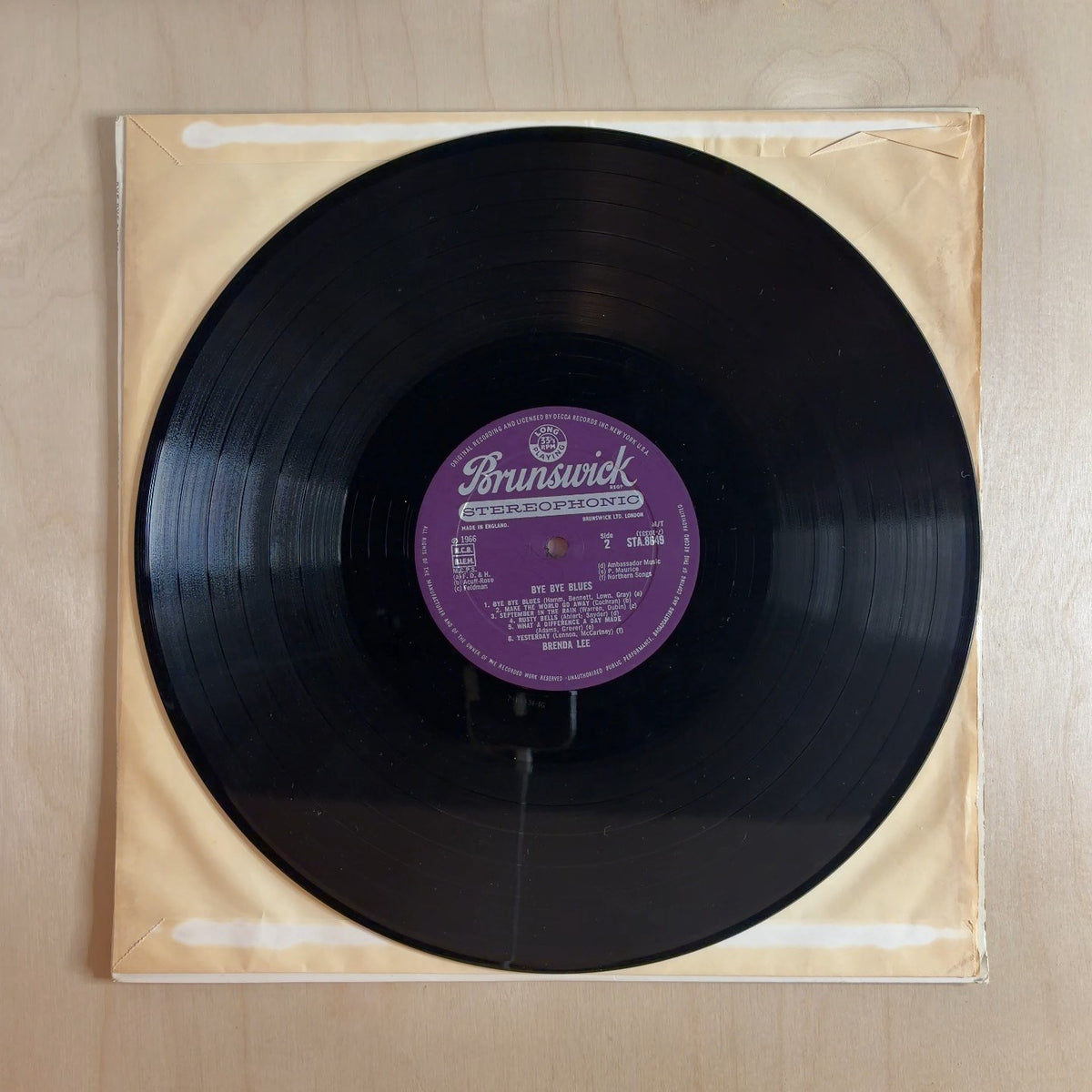 Brenda Lee – Bye Bye Blues – record label