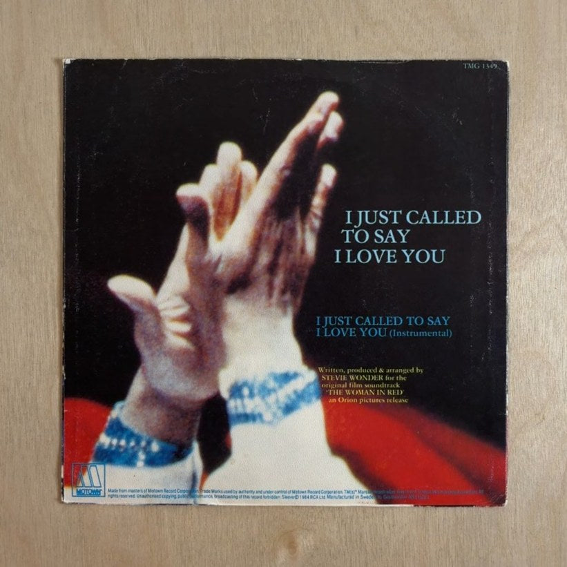 Stevie Wonder – I Just Called To Say I Love You – back cover