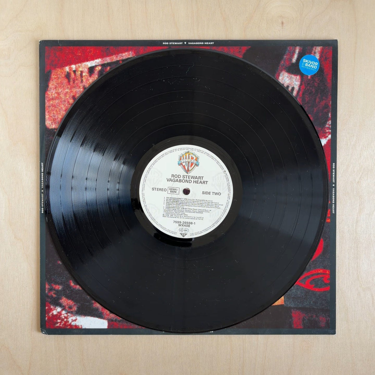 Rod Stewart – Vagabond Heart – record label