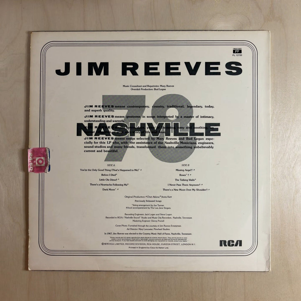 Jim Reeves – Nashville '78 – back cover