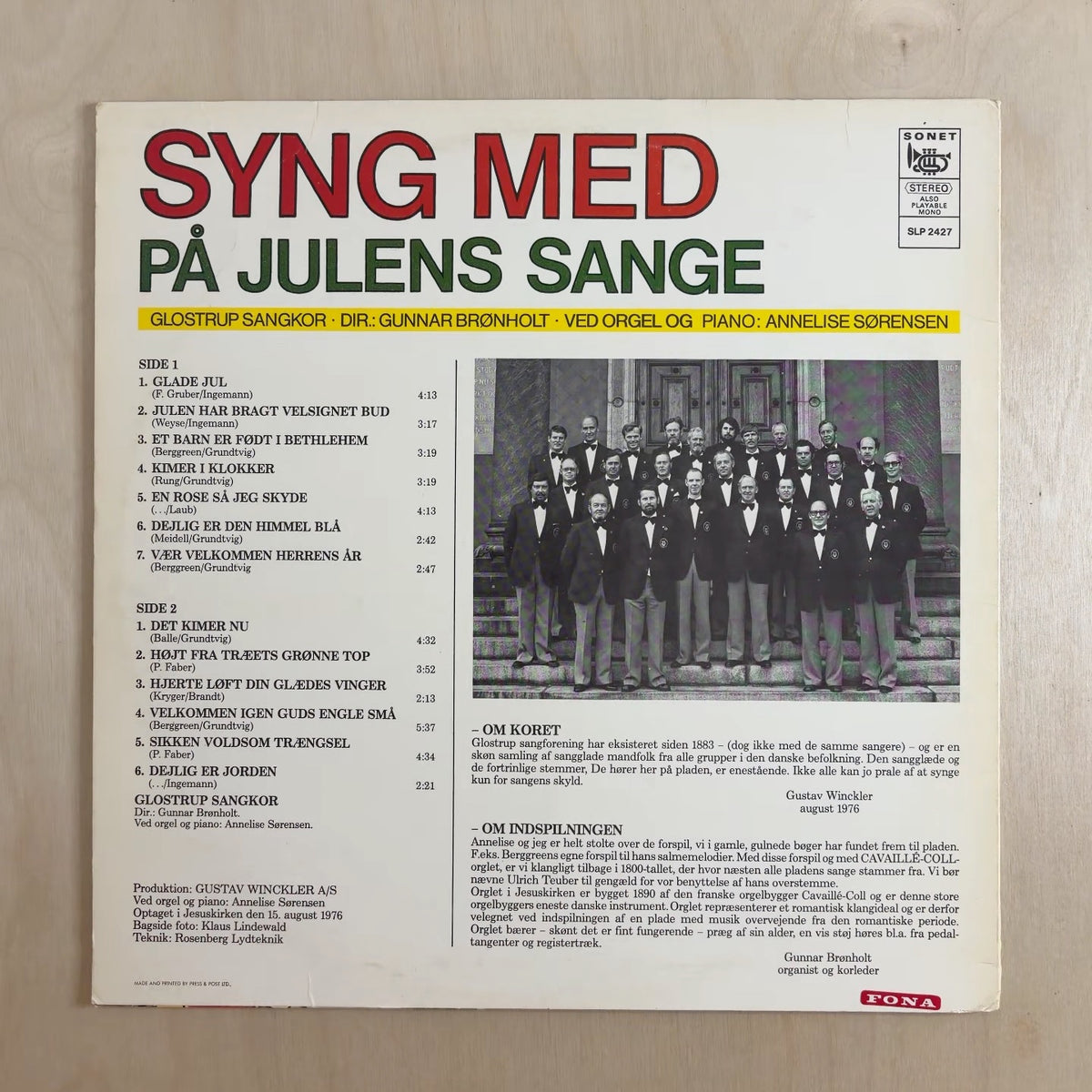 Glostrup Sangkor – Syng Med På Julens Sange – back cover