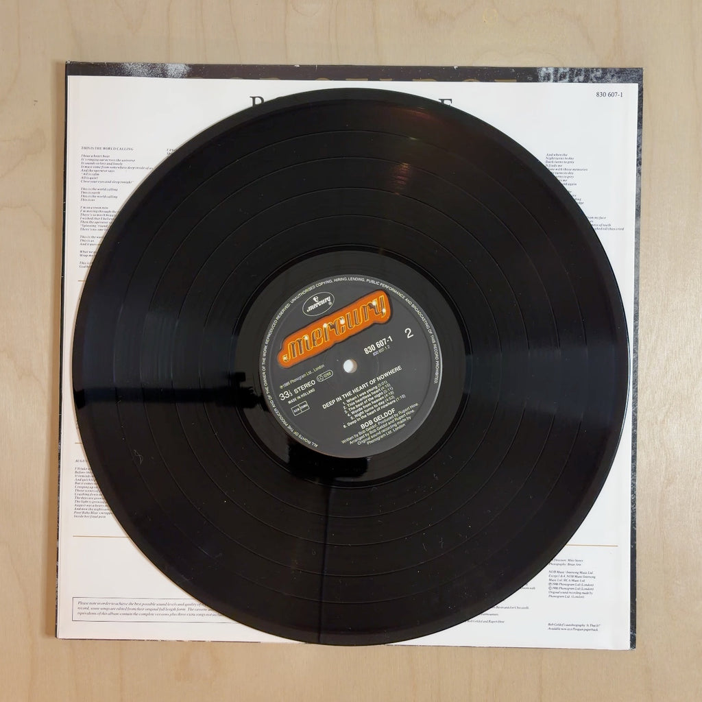 Bob Geldof – Deep In The Heart Of Nowhere – record label