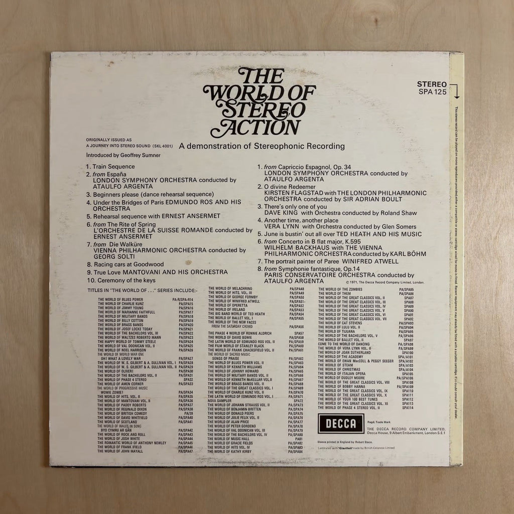 Various – The World Of Stereo Action – back cover