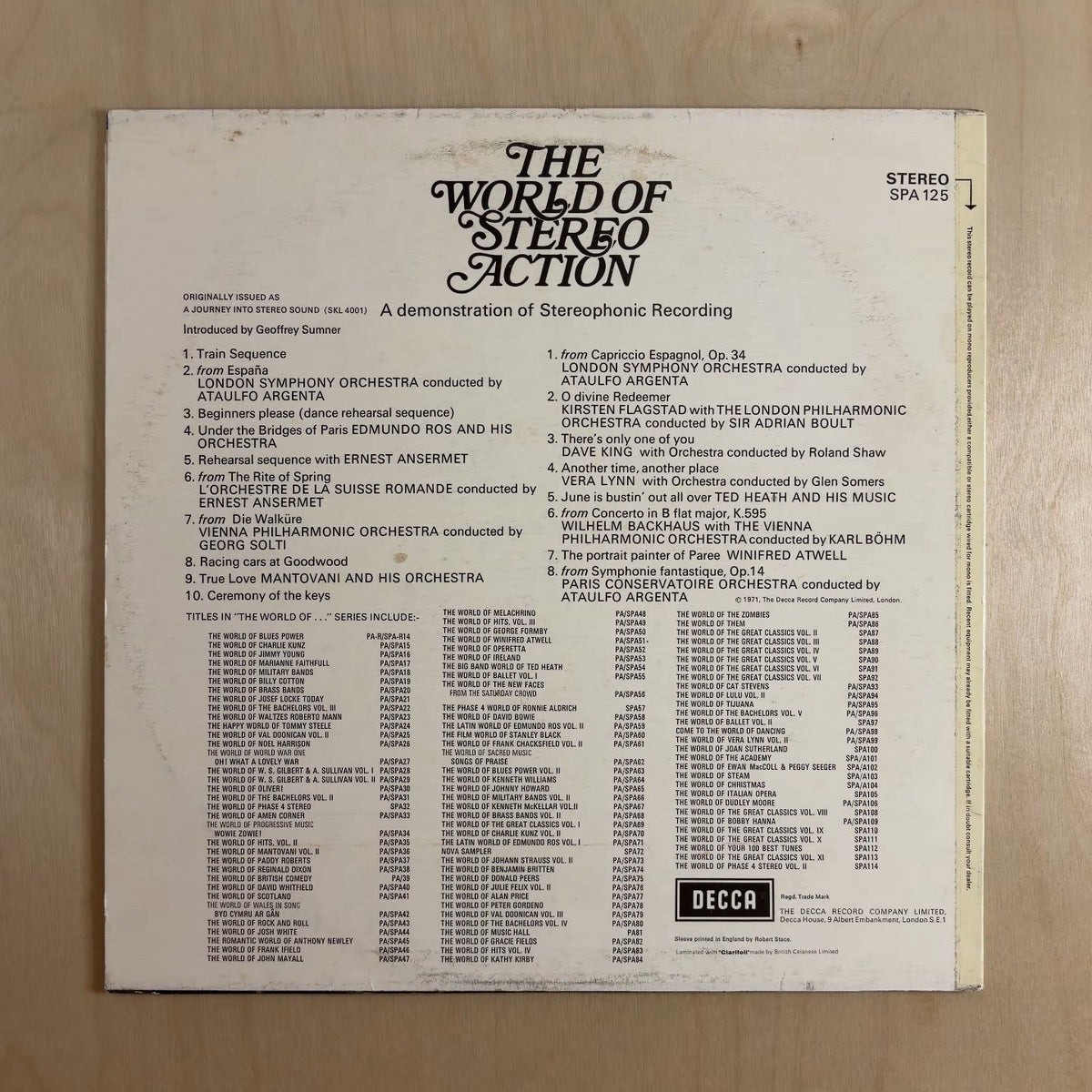 Various – The World Of Stereo Action – back cover