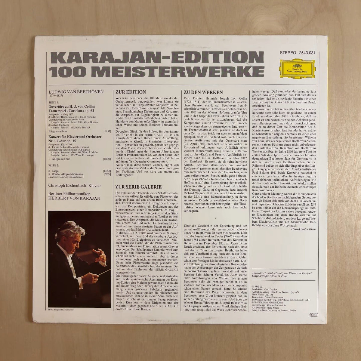 Berliner Philharmoniker, Herbert von Karajan – Karajan-Edition 100 Meisterwerke - Beethoven: Klavierkonzert Nr. 1 - Coriolan-Overtüre – back cover