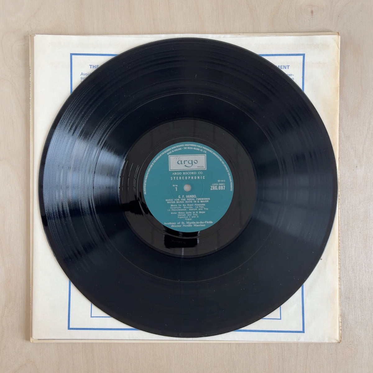 Georg Friedrich Händel, The Academy Of St. Martin-in-the-Fields, Sir Neville Marriner – Music For The Royal Fireworks / Water Music – record label