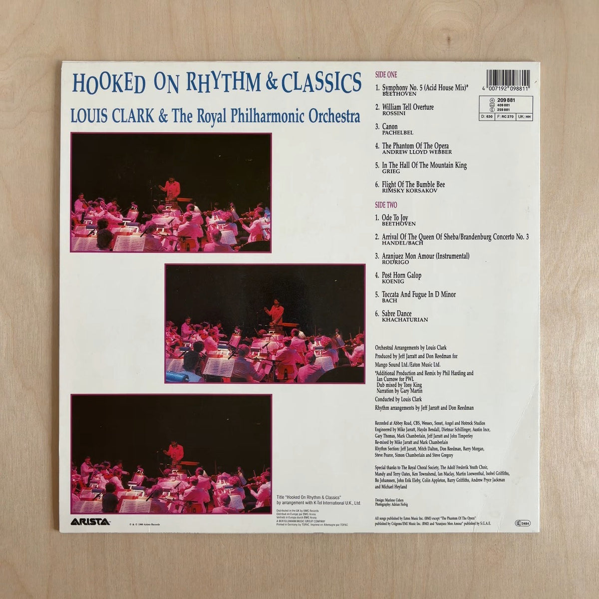 Louis Clark, Royal Philharmonic Orchestra – Hooked On Rhythm & Classics – back cover
