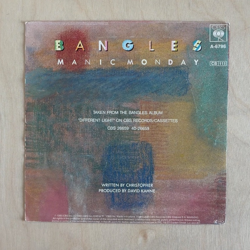 Bangles – Manic Monday – back cover