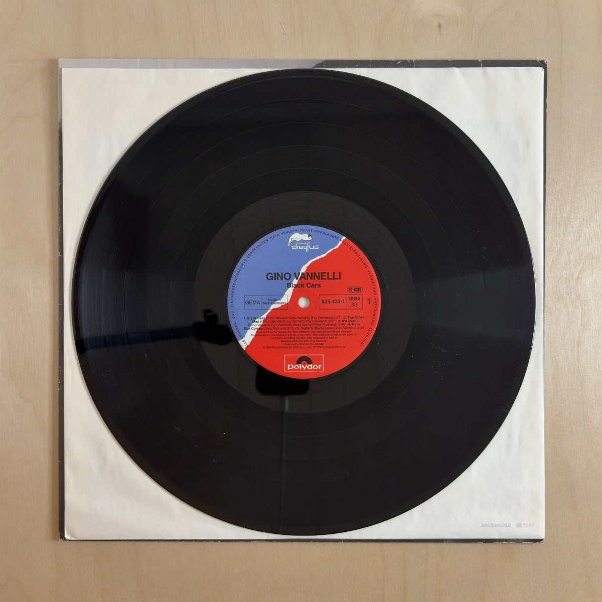 Gino Vannelli – Black Cars – record label