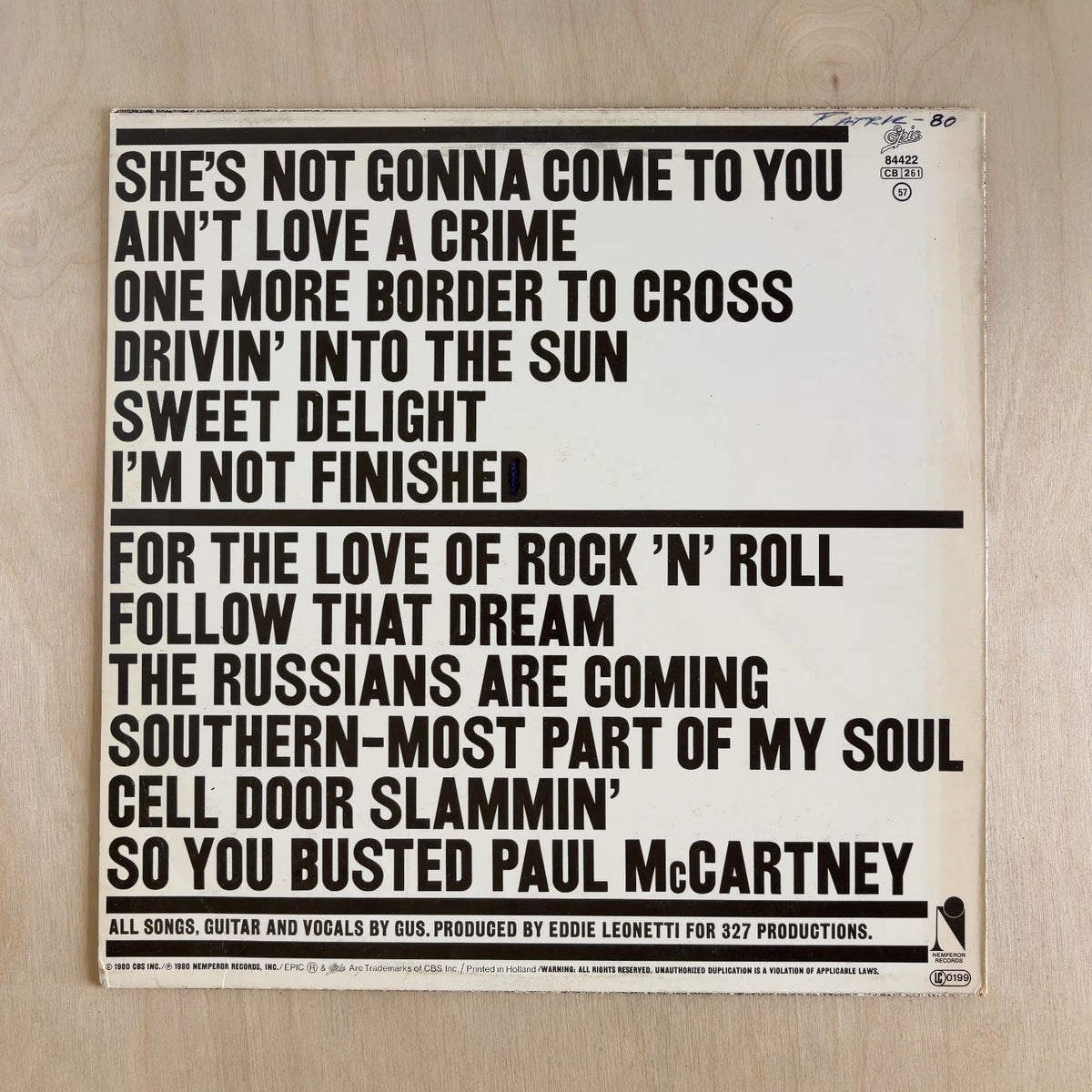 Gus – Convicted! – back cover