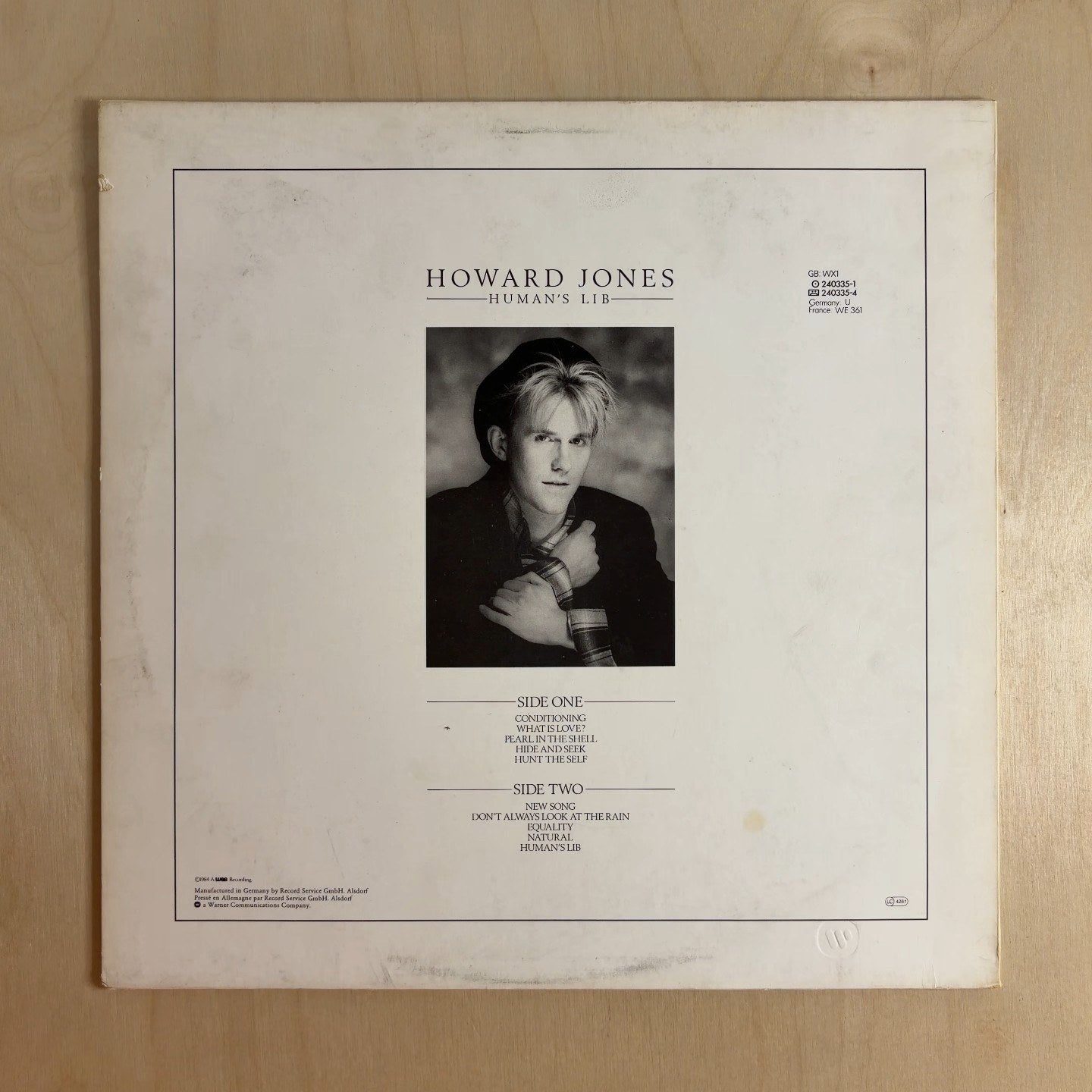 Howard Jones – Human's Lib – back cover