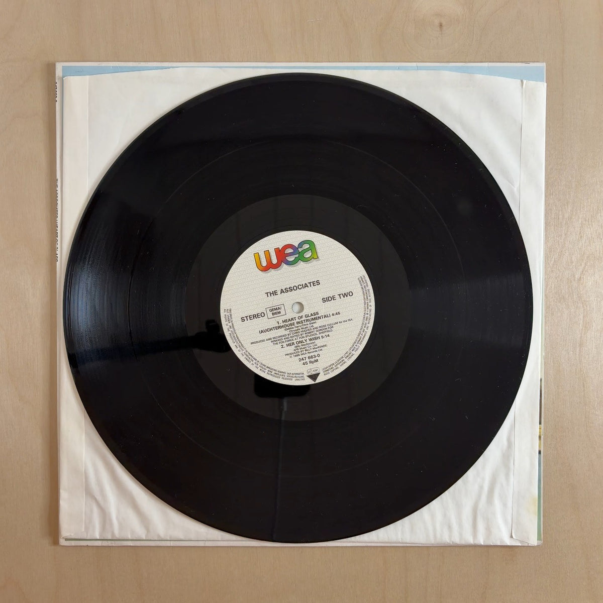 The Associates – Heart Of Glass (Auchterhouse Mix) – record label