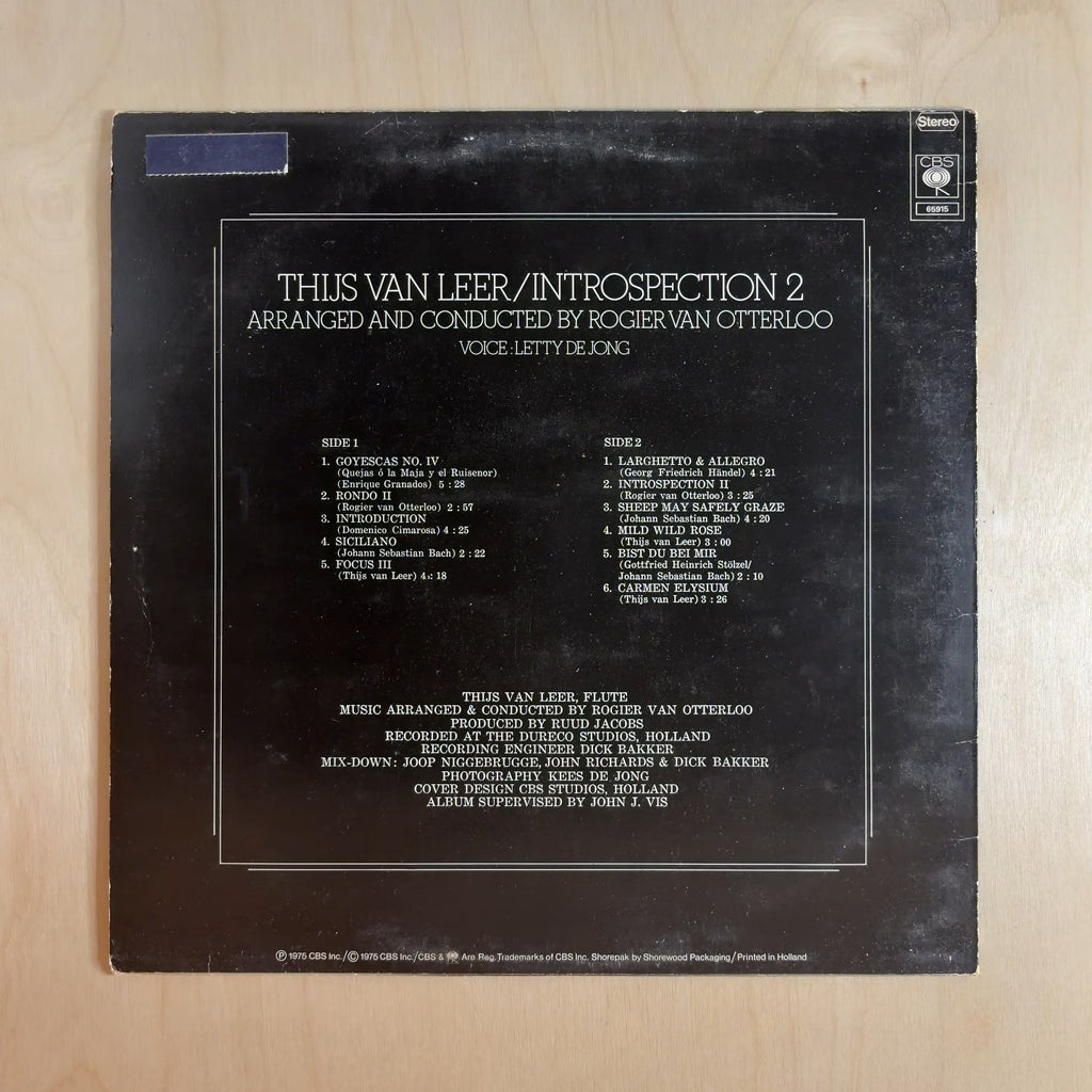 Thijs van Leer – Introspection 2 – back cover