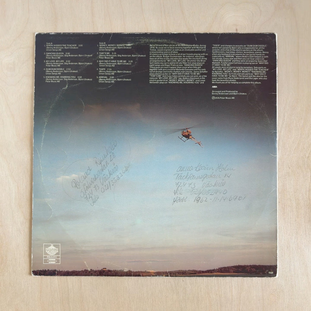 ABBA – Arrival – back cover